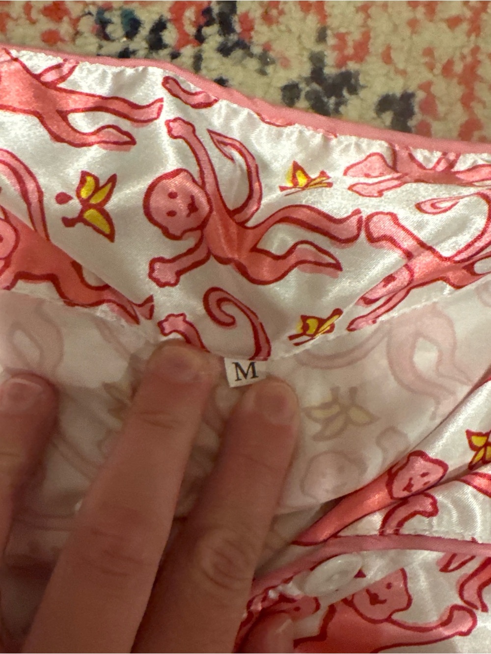 Roller Rabbit Pink Monkey-Print Satin Short Pajama Set - Picture 2 of 3